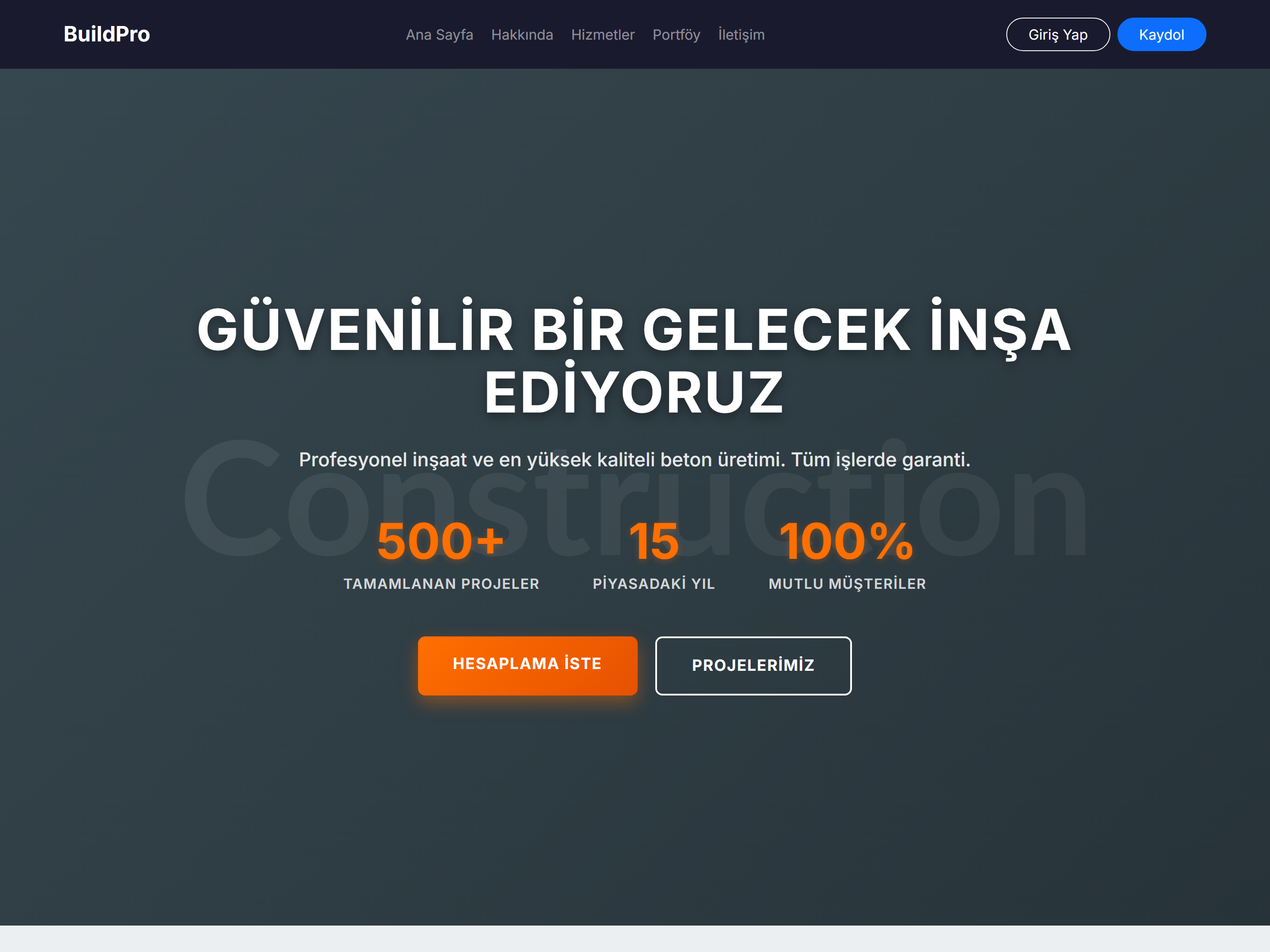 İnşaat Şirketi Pro