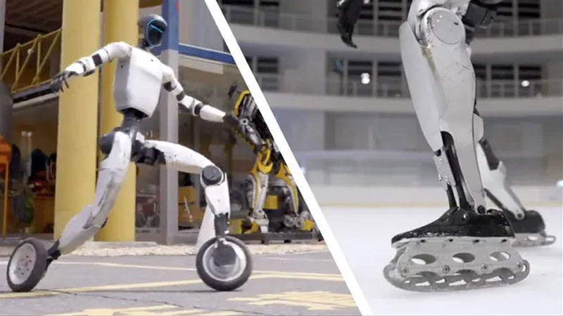 Yapay zeka, insan benzeri robotları buz pateni yapmaya zorladı ve böyle bir hokey beklenmiyordu.