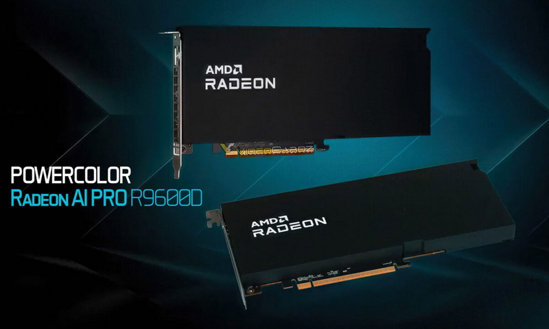 PowerColor, 12V-2×6 besleme şemasıyla kompakt profesyonel Radeon AI PRO R9600D video kartını tanıttı