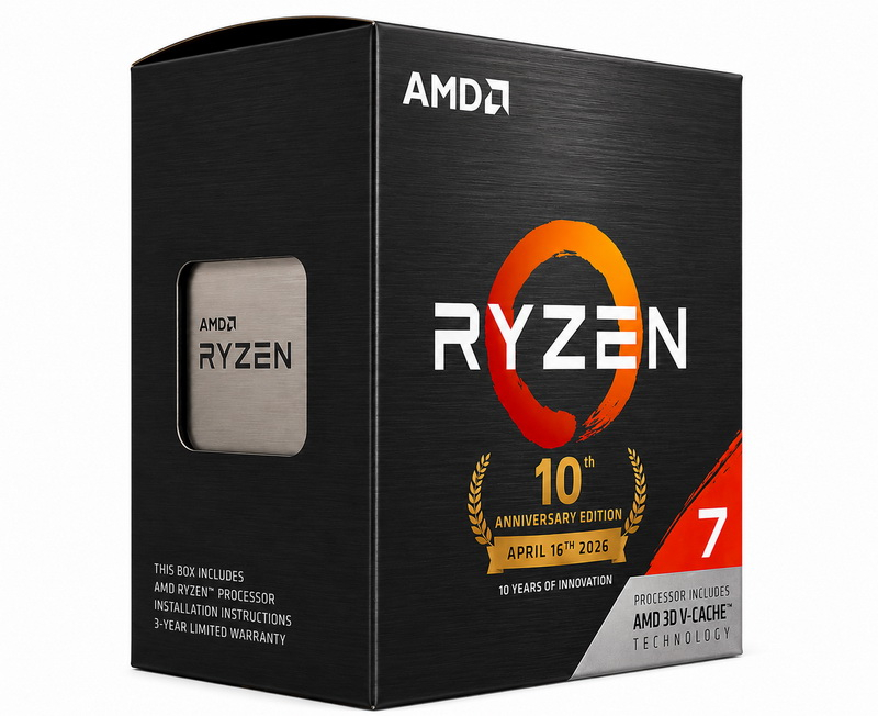 Ryzen 7 5800X3D AM4 10 yıllık yıl dönümü sürümü artık Hindistan'da 310 dolara satılıyor