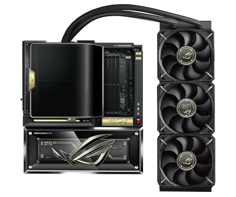 ASUS, premium ana kart ROG Crosshair X870E Edition'e 20 inçlik dev OLED ekran ve 360 mm'lik SJO'yı entegre etti